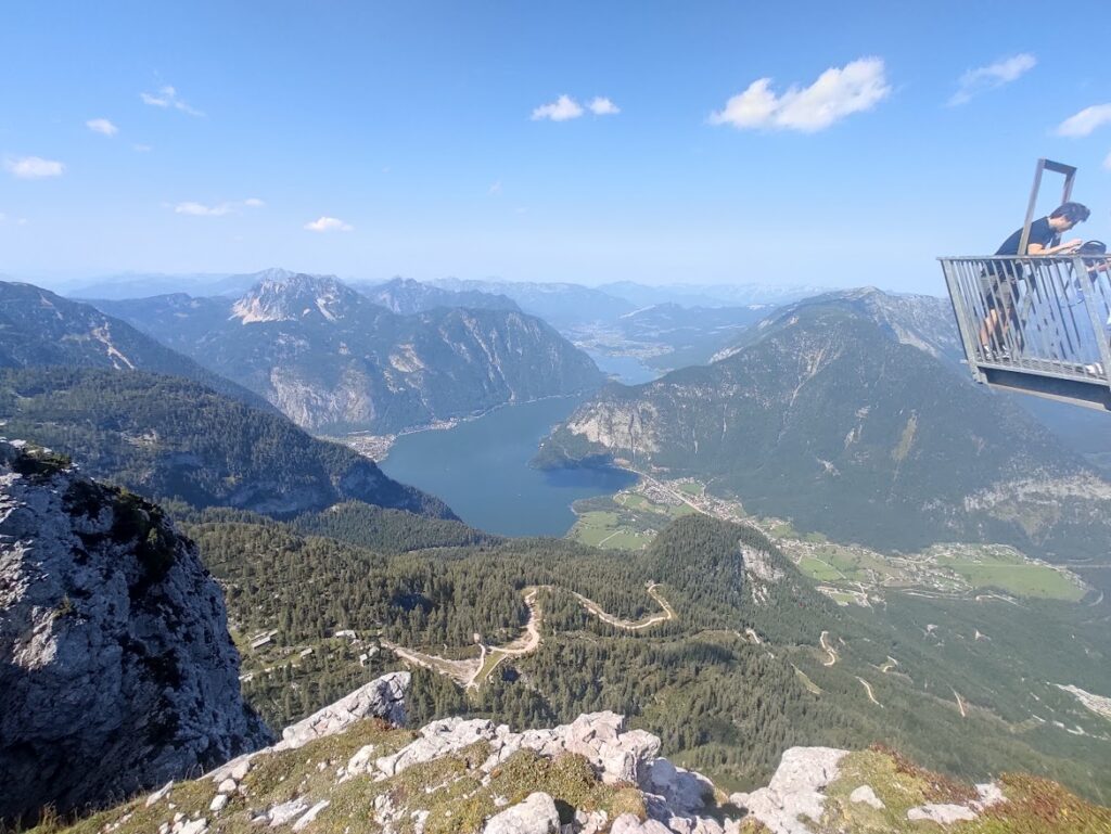 Gosauseen adventure - view of Hallstatt lake from the Krippenstein